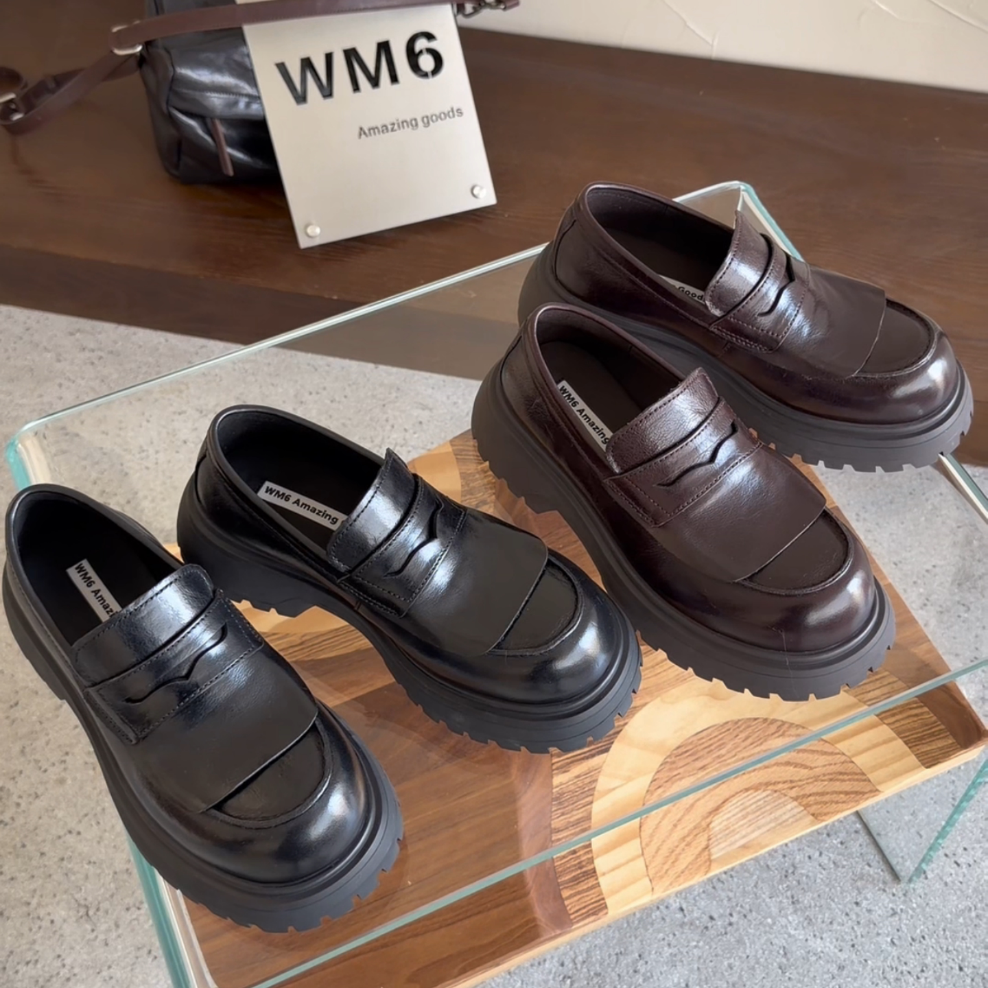 WM6英伦风厚底乐福鞋女2026春季新款欧货欧洲站厚底松糕底单鞋潮