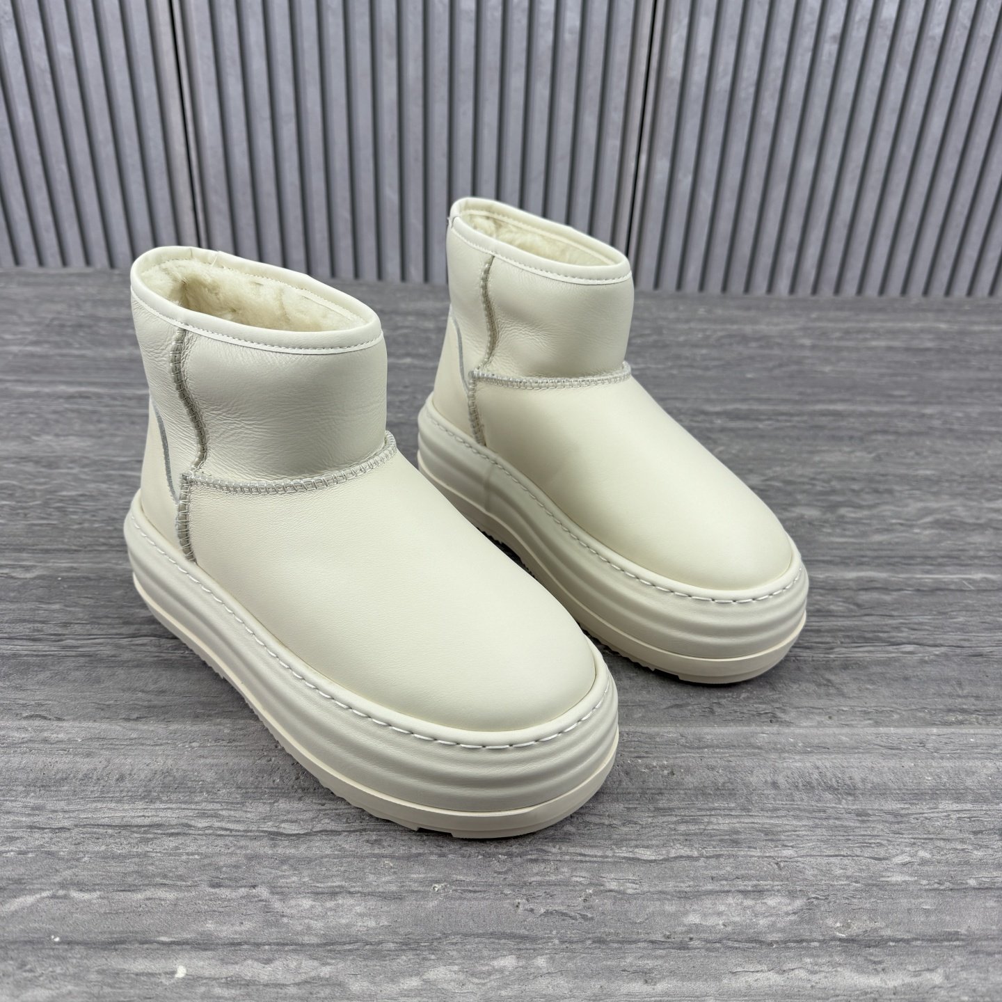 乐魔2025冬季新款欧洲站欧货真皮女厚底松糕底加绒羊毛雪地靴短靴,女鞋,时尚雪地靴,淘宝优惠券,粉丝福利购,淘宝优惠卷