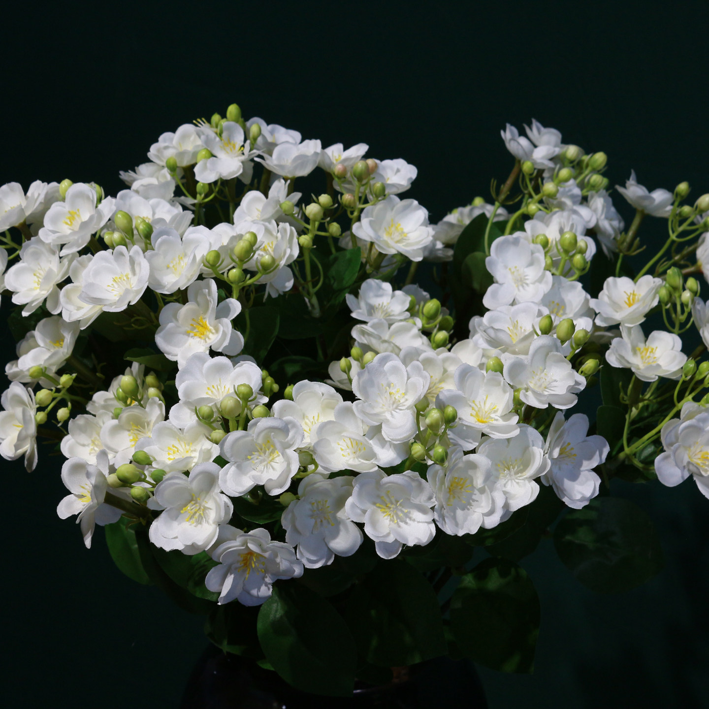 长枝仿真花白茉莉花花头直径4cm