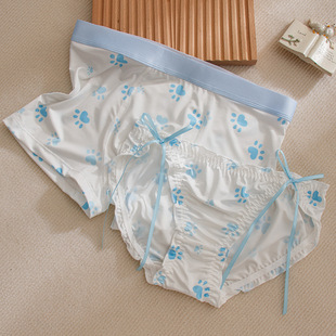 清新猫咪印花可爱伴侣男士女士情侣内裤一男一女甜心性感纯欲新款