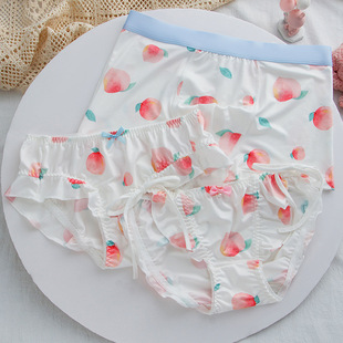 新品情侣内裤女士三角男士平角裤性感纯棉档纯欲可爱粉色系带免脱