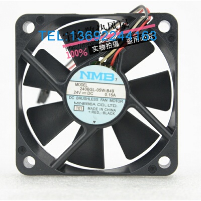 原装 NMB 2406GL-05W-B49 24V 0.15A 6CM 6015 3线风扇60*60*15MM
