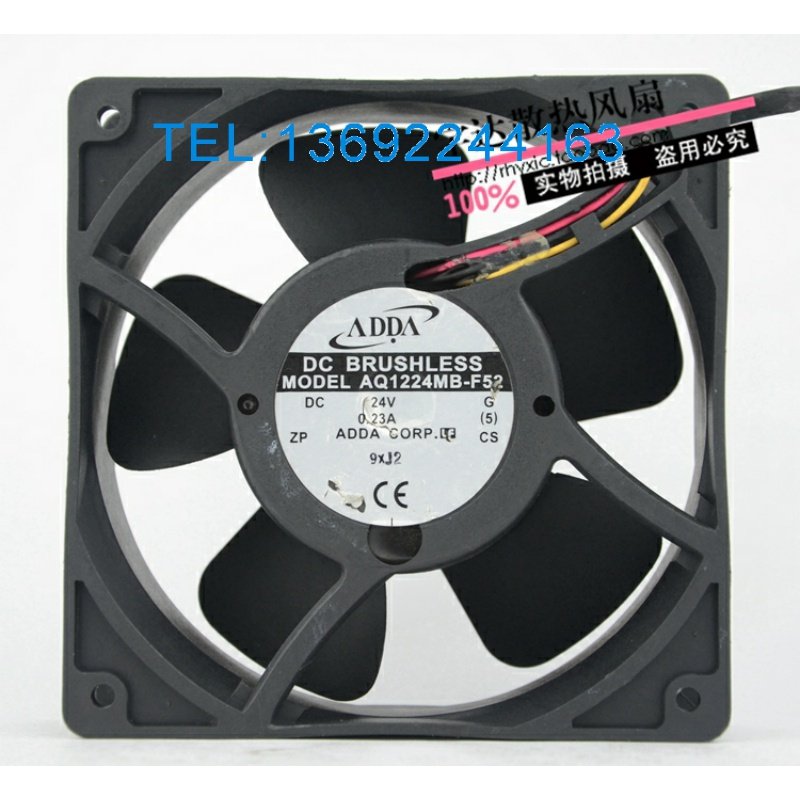 原装ADDA 12038 AQ1224MB-F52 24V 0.23A 12CM三线防水滚珠风扇.