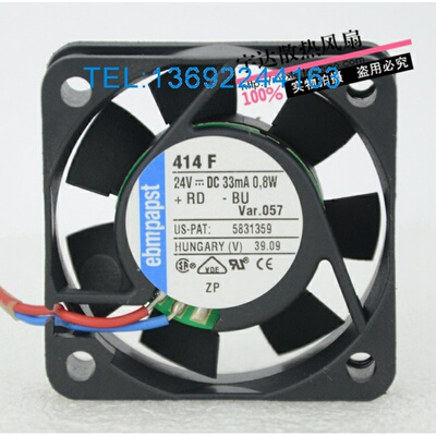 原装正品德国ebmpapst 414 F 24V0.8W 4CM4010变频器散热风扇两线