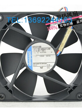 正品EBMPAPST风扇4412F/2D 12CM 12V 5.3W 三线 双滚珠