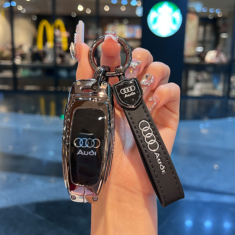 新奥迪a6l钥匙套a4l/a3/q5l/q7/q8/q3/q2l/a5/a8l/tt壳高档男包扣