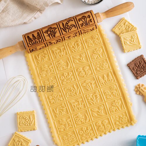 TITIBEAR加深雕刻饼干印花擀面杖