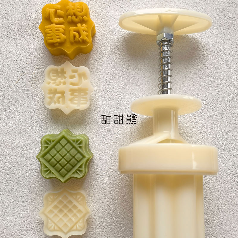 食品级ABS绿豆糕月饼模具按压式图片