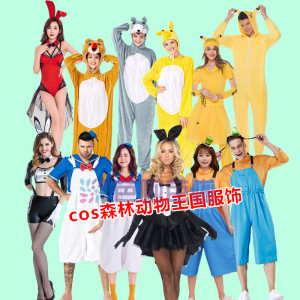 万圣节新款服装cosplay动物猫女郎成人皮卡丘装 黄鼠狼兔女郎服装