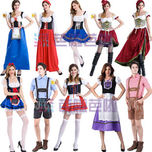 德国巴伐利亚传统服装啤酒长裙叮咚服啤酒节酒娘服装夜店侍者服装