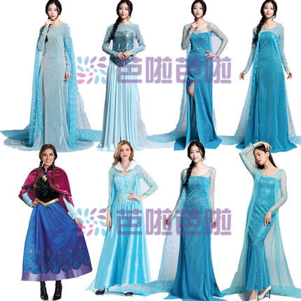 万圣节成人款服装冰雪奇缘安娜艾莎elsa公主裙女cosplay迪士尼装