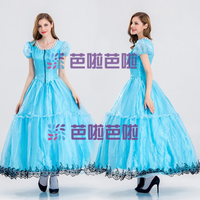 新款安娜连衣裙子艾莎礼服裙cos服装万圣节成人冰雪奇缘女公主裙