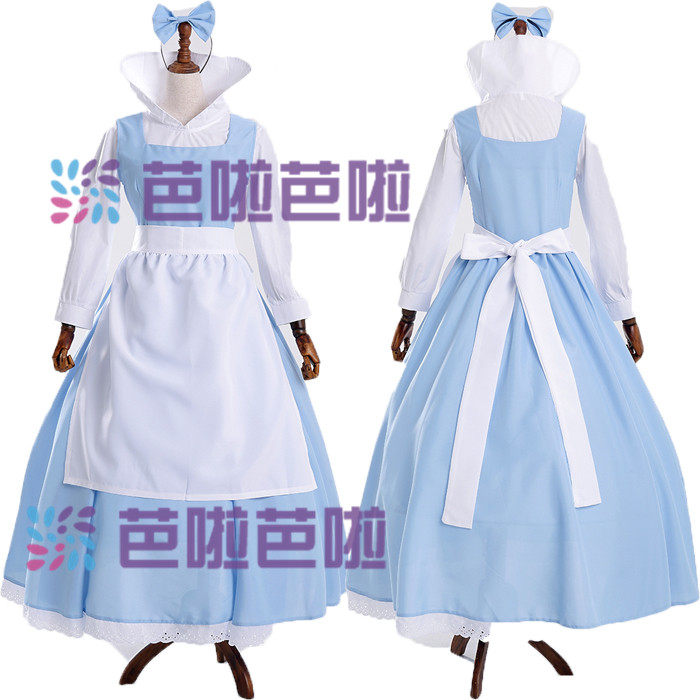 万圣节成人蓝色爱丽丝梦游仙境女仆装迪士尼女佣服蓝色女仆装