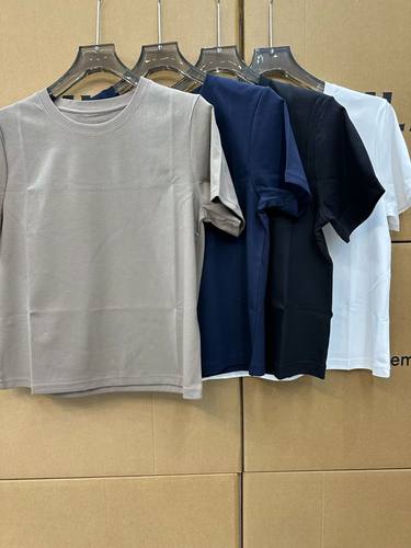 {出口订单品质} 女纯棉短袖T恤宽松休闲圆领上衣短款白色t恤