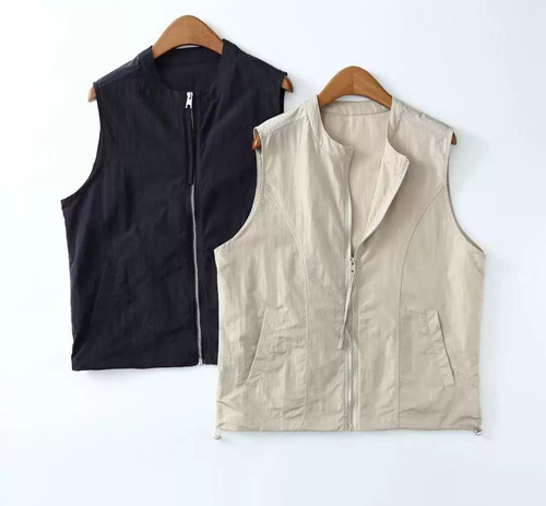 柜货品质秋季薄款【凉感防晒马甲】砖石浮光夏季纯色女士马甲坎肩