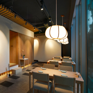 日式餐厅吊灯榻榻米卧室书房阳台竹编灯笼侘寂风灯具餐饮店南瓜灯