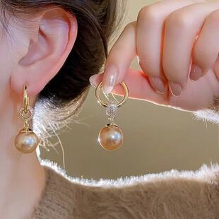 奥特莱斯折扣清仓撤柜捡漏18k金珍珠耳环耳扣高级感outlets女配饰