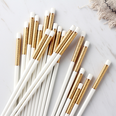 礼品家庭装中式风金色骨瓷圆筷