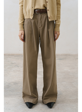 【胶囊牛仔裤】CAREMIND纯棉质宽松牛仔裤女高腰显瘦直筒裤配腰带