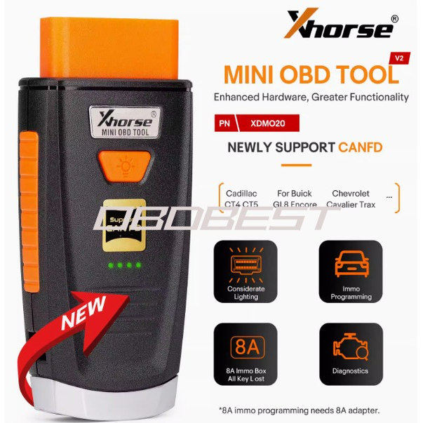 跨境批发 XHORSE MINI OBD TOOL XDMO20支持CANFD IMMO MAX PRO