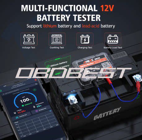 跨境批发 ANCEL BM200 蓝牙版 12V汽车蓄电池监控器 电压电量显示
