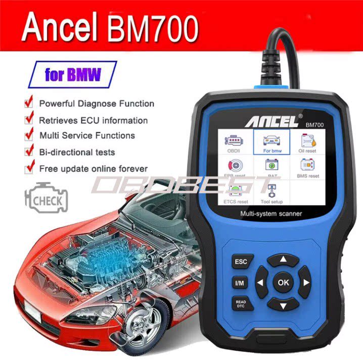ANCEL BM700 BMW汽车检测仪 机油保养 电池EPB SAS 气囊 TPMS重置