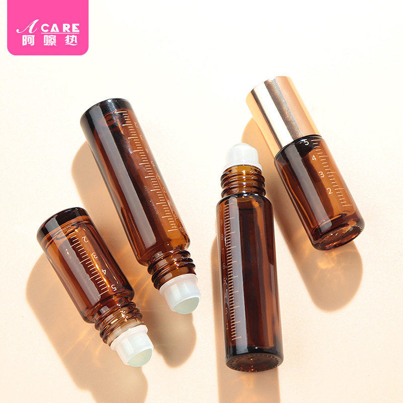 分装瓶/滚珠E1pq801-茶色避光香水便携小样空瓶子玻璃滚珠精油便