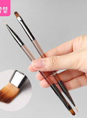 美甲笔刷AA1sq801-多功能光疗笔圆头笔透咖笔带盖渐变