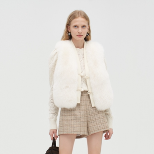 CAROLINE/卡洛琳2023秋季皮草背心毛皮服装专柜正品P649903C-5980