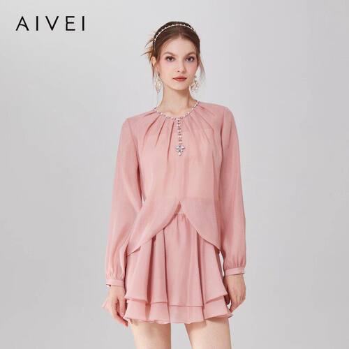 AIVEI/艾薇2023秋季新品上衣裙子三件套专柜正品Q0560306-2180