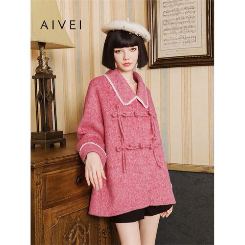 AIVEI/艾薇2023冬季毛呢外套上衣专柜正品Q0660113-4280