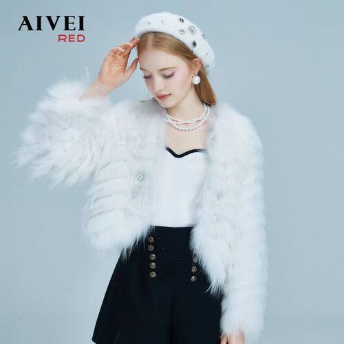 AIVEI/艾薇2022冬季皮草外套毛皮服装专柜正品P066S076-4980