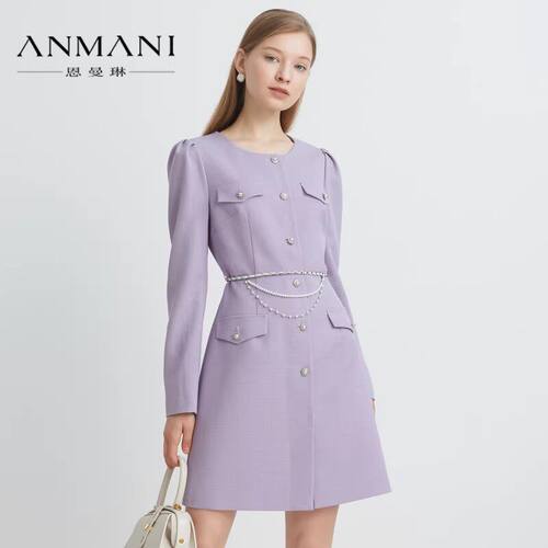ANMANI/恩曼琳2023春季小香风女风衣专柜正品EANDAA92-1880