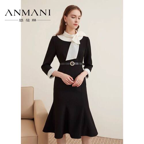 ANMANI/恩曼琳2023秋季气质通勤优雅连衣裙专柜正品EANDCH87-1980