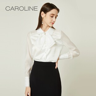 CAROLINE/卡洛琳 长袖白衬衫上衣2021秋季专柜ECRBCA49-1280