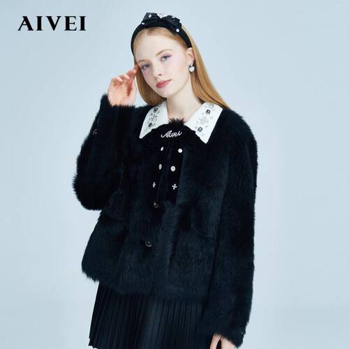 AIVEI/艾薇2022冬季外套毛皮服装专柜正品P0660108-8880