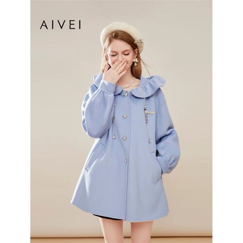 AIVEI/艾薇2023冬季毛呢外套女大衣专柜正品Q0660083-4280