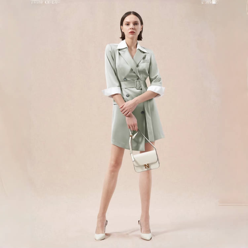 ANMANI恩曼琳2021秋季专柜正品女风衣N341602A-3980