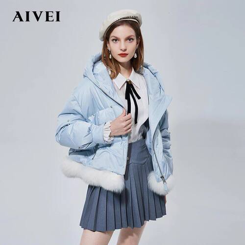 AIVEI/艾薇 冬季新款连帽钉钻小个子面包服羽绒服N0660007-4280