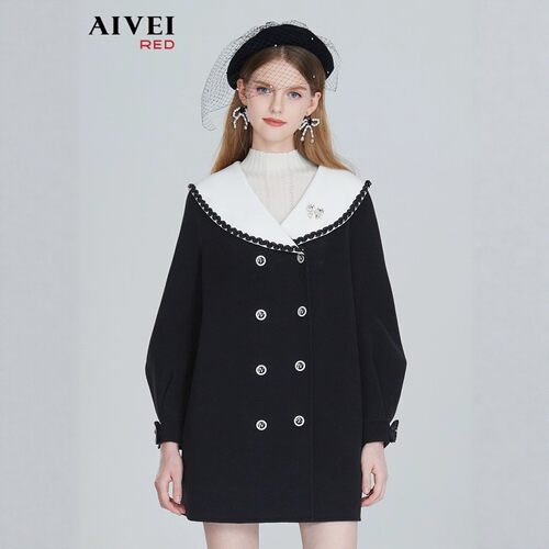 AIVEI/艾薇2022冬季毛呢外套女大衣专柜正品P0660152-3980