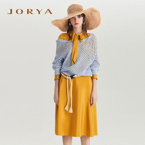 JORYA/卓雅荷叶边系带连