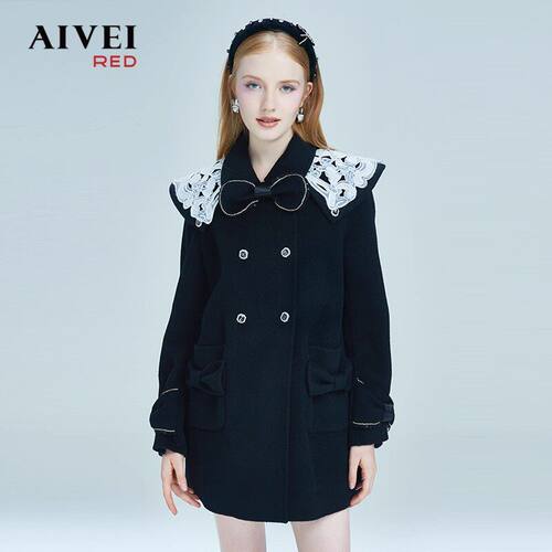 AIVEI/艾薇2022冬季毛呢外套女大衣专柜正品P066S042-3380