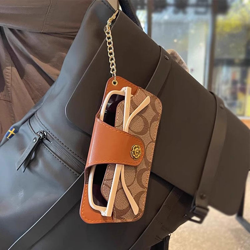 便携复古眼镜盒女士太阳眼镜保护套近视眼睛夹墨镜包男时尚眼镜袋