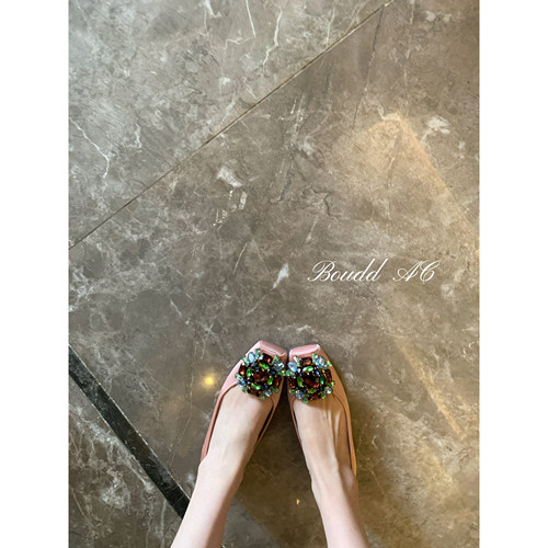 Boudd AC 方头水钻芭蕾鞋女内增高浅口单鞋小众设计一脚蹬鞋子