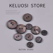 KELUOSI 饰扣圆 扣子衣服毛衣装 天然贝壳纽扣双面打磨灰贝开衫 衬衫