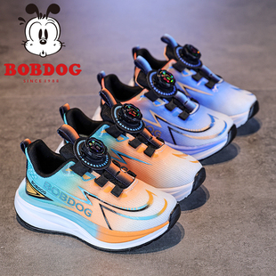 巴布豆童鞋男童旋转扣运动鞋2026春秋新款网面透气儿童轻便跑步鞋