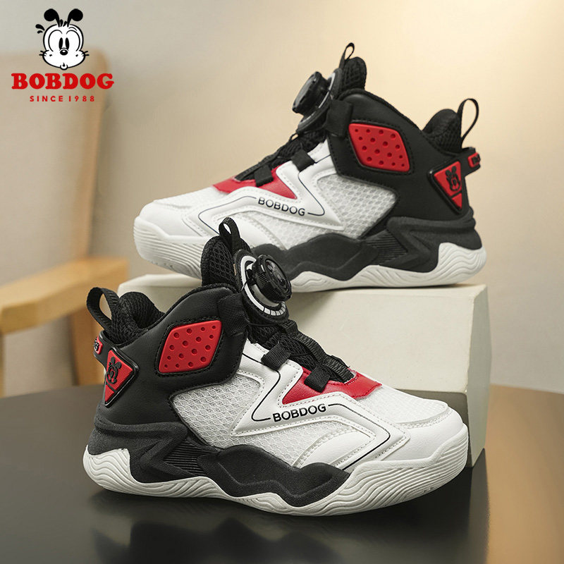 巴布豆童鞋男童运动鞋2026春秋新款网面透气中大童儿童篮球鞋子潮