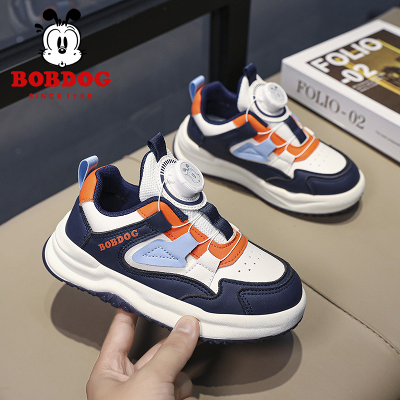 巴布豆防水休闲男童旋转扣运动鞋