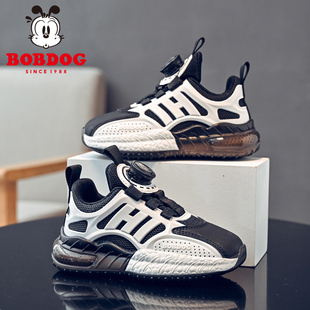 巴布豆童鞋男童旋转纽扣运动鞋春秋款透气网面儿童小白鞋女童鞋子