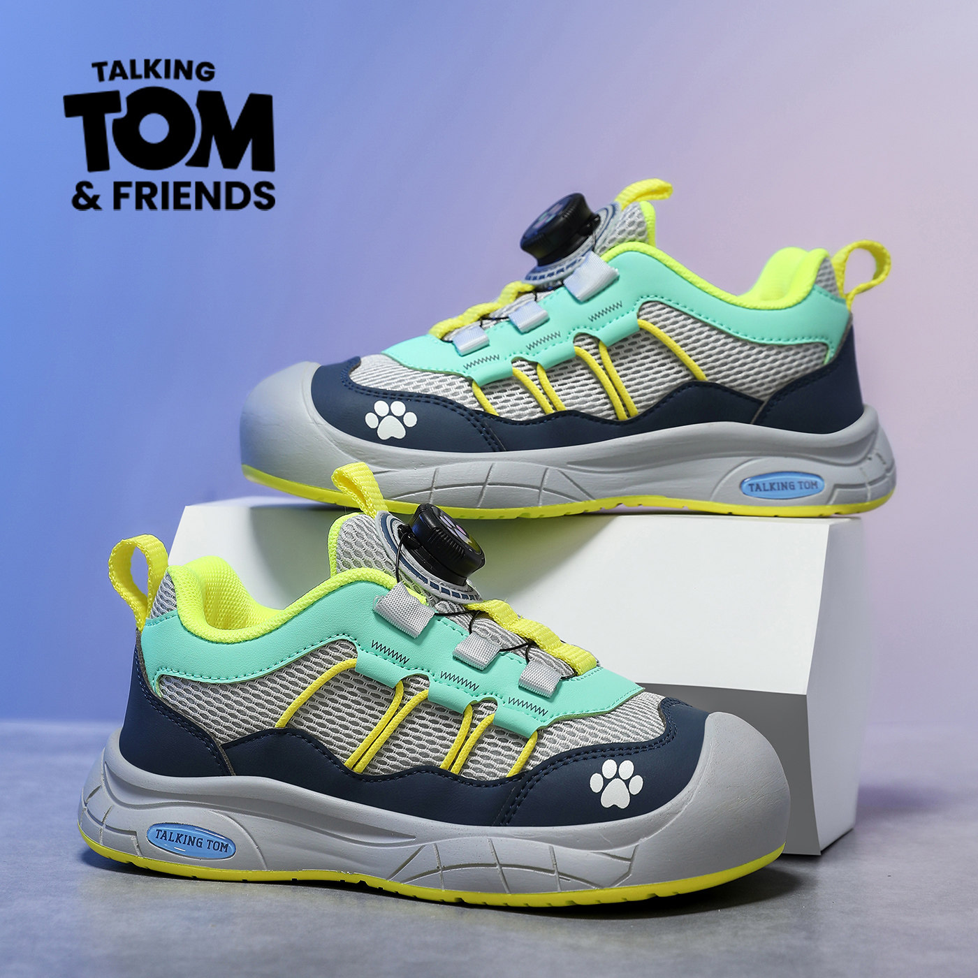 汤姆猫童鞋男童旋转扣运动鞋2026春秋新款中大童网面透气休闲鞋潮